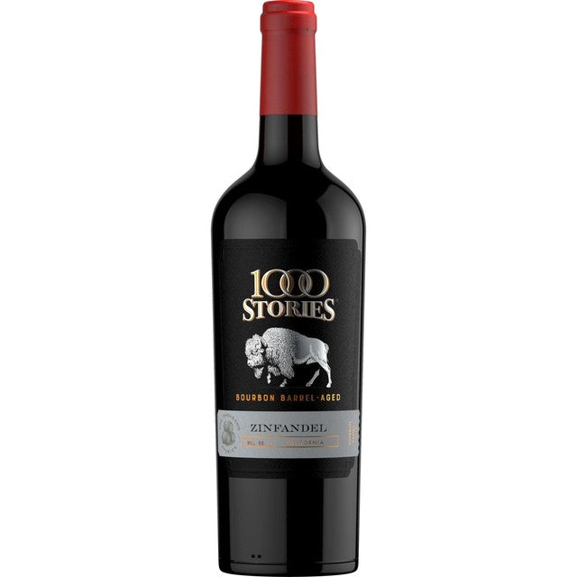 1000 Stories bourbon barrel-aged Zinfandel wine bottle (British brand)
