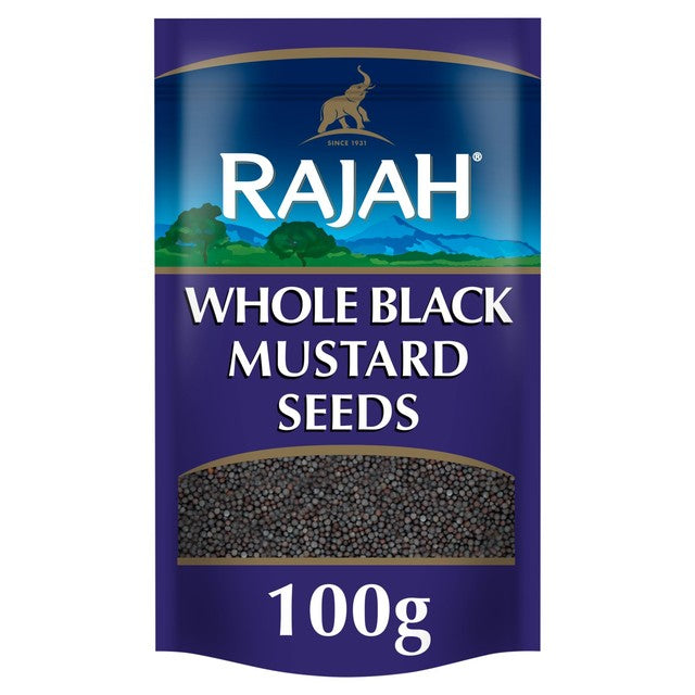 Rajah Spices black mustard seeds 100g, imported from the UK