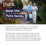 Pura Plastic Free Baby Wipes 3 x60pk, imported from the UK