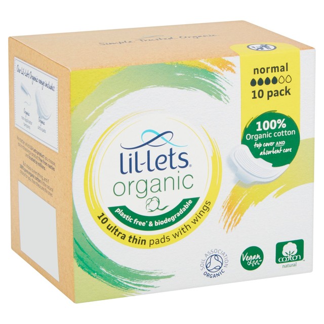 Lil-lets Organic Pads Normal 10 Pack, UK version