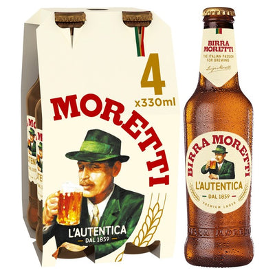 M&S Birra Moretti Lager Øl Flasker 4x330ml- Kjøp på nett hos McGrocer