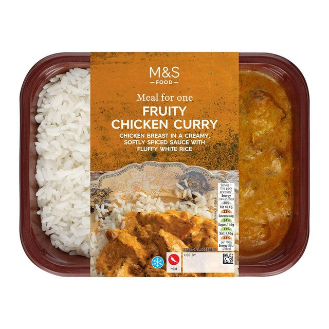 M&S Fruity Chicken Curry with Rice 400g, imported from the UK