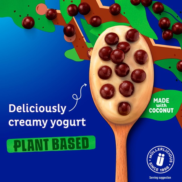 Muller Corner plant based vanilla chocolate balls yogurt 125g, imported from the UK