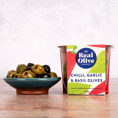 The Real Olive Co. entsteinte Tricolore-Mischung Antipasti 160g