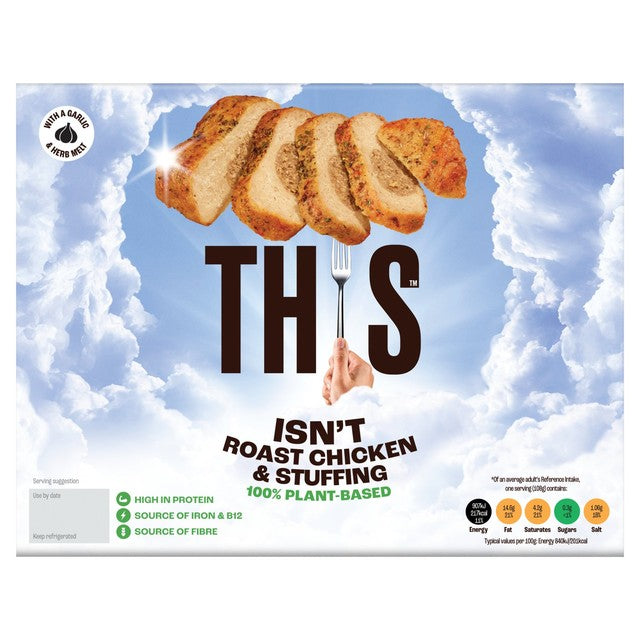 THIS plant-based roast chicken and stuffing alternative 325g (British brand)
