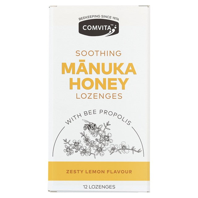 Comvita Manuka Propolis Lemon Honey Lozenges 12 pack - British product