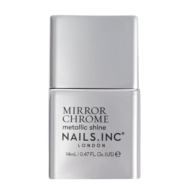 Nails Inc. Mirror Chrome Silver nail polish 14ml, imported from the UK