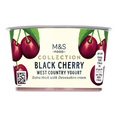 M&S Svarte Kirsebær Ekstra Tykk Yoghurt 150g