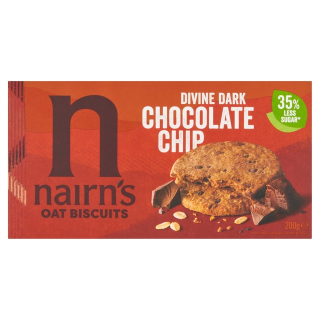 Nairn's dark chocolate chip oat biscuits 200g, imported from the UK