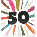 Caroline Gardner Multicolour Burst Age 50 birthday card 146x140mm - British product