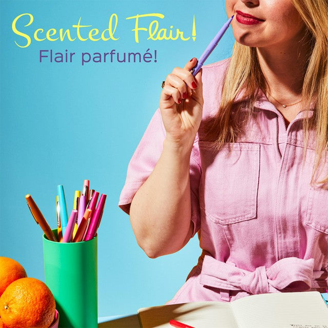 Paper Mate scented felt tip pens with 0.7mm fibre tip and 12 colours, imported from the UK