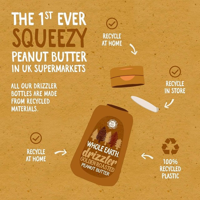 Whole Earth Drizzler Golden Roasted Peanut Butter 320g (British brand)