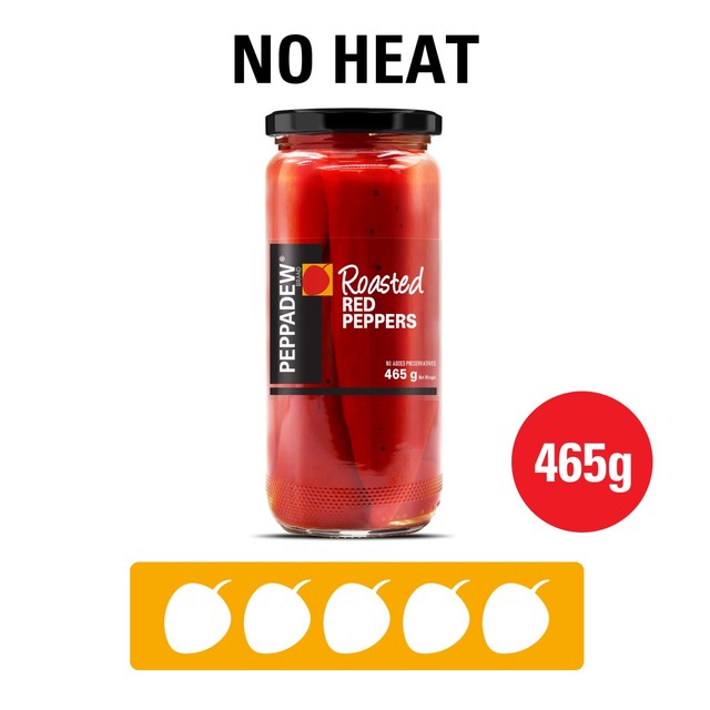 Peppadew Roasted Red Peppers 465g, imported from the UK