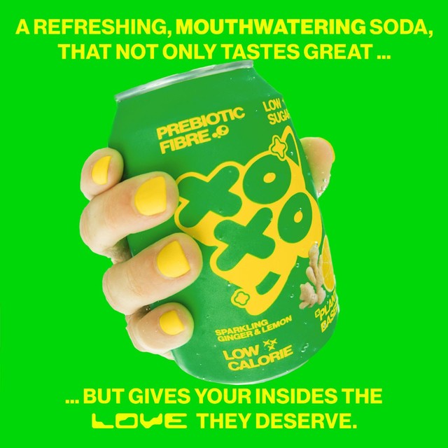 XOXO Sparkling Ginger & Lemon Soda 4 x 330ml (British brand)