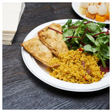 Duni white bagasse party plates 22cm (British brand)