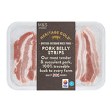 M&S Heritage Gold pork belly strips 480g, imported from the UK