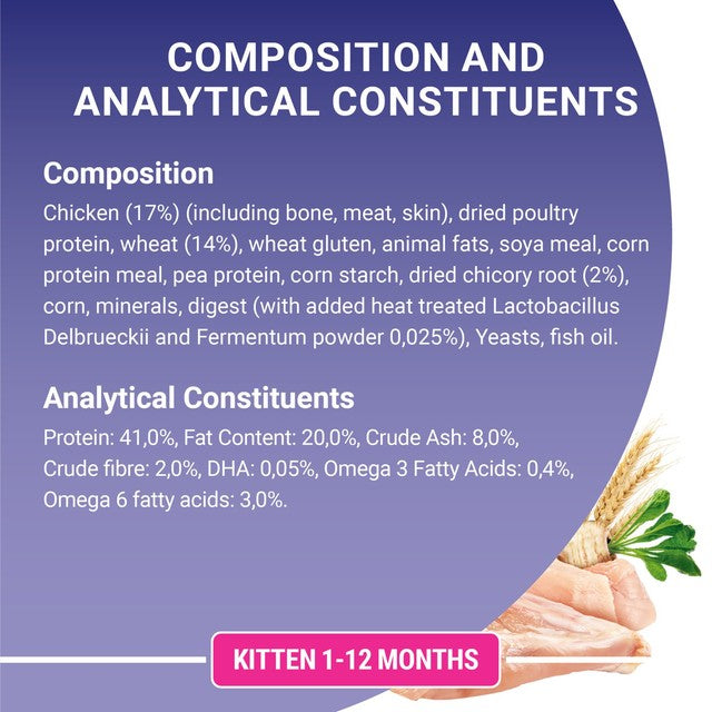 Purina One Kitten Chicken Dry Cat Food 750g, imported from the UK