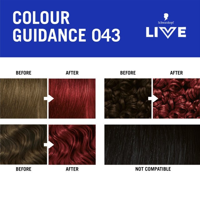 Schwarzkopf LIVE 043 Red Passion hair dye (British brand)