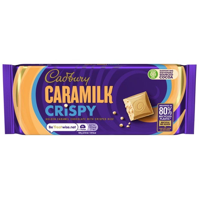 Cadbury Caramilk Crisp white chocolate bar 85g - British product