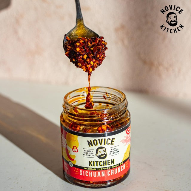 Novice Kitchen Sichuan Crunch Chilli Oil 190g, imported from the UK