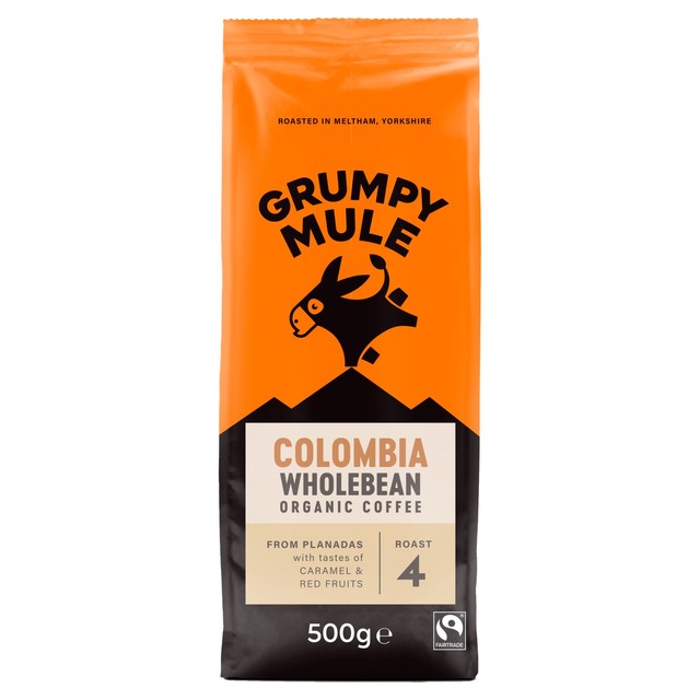 Grumpy Mule Colombia Organic Coffee Beans 500g, UK version