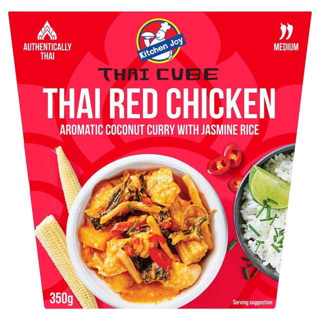 Kitchen Joy Thai red chicken curry with jasmine rice frozen ready meal 350g, UK version