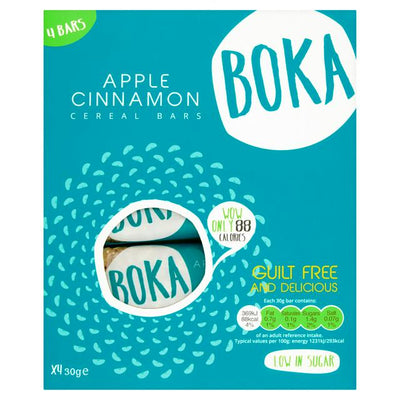 Sainsburys Boka Apple Cinnamon Cereal Bar 4x30g- Buy online at McGrocer