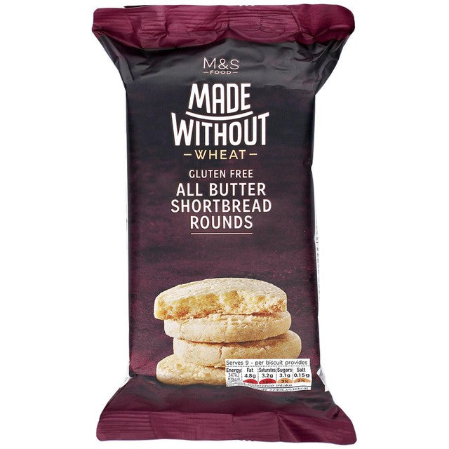 M&S gluten free all butter shortbread rounds 140g, imported from the UK