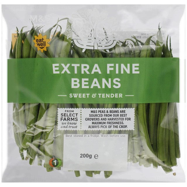 M&S extra fine beans 200g, imported from the UK