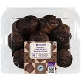 Ocado double chocolate mini muffins 16 pack, imported from the UK
