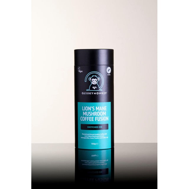 Quirky Monkey Lion's Mane Mushroom Coffee Fusion 150g, imported from the UK