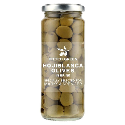 M&S M&S Pitted Green Hojiblanca Olives 340g- Buy online at McGrocer