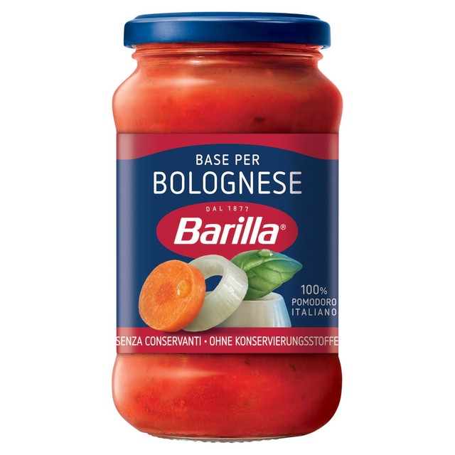Barilla Bolognese pasta sauce jar 400g, imported from the UK