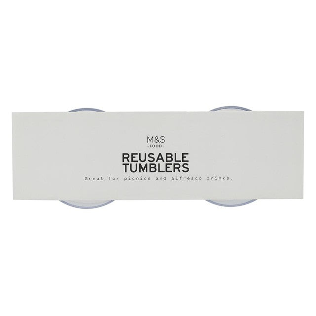 M&S plastic tumblers 2-pack reusable (British brand)