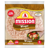 Mission wholemeal tortilla wraps 6 pack, imported from the UK