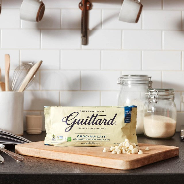 Guittard white baking chips 340g pouch, imported from the UK