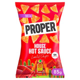 Properchips House Hot Sauce lentil chips, imported from the UK