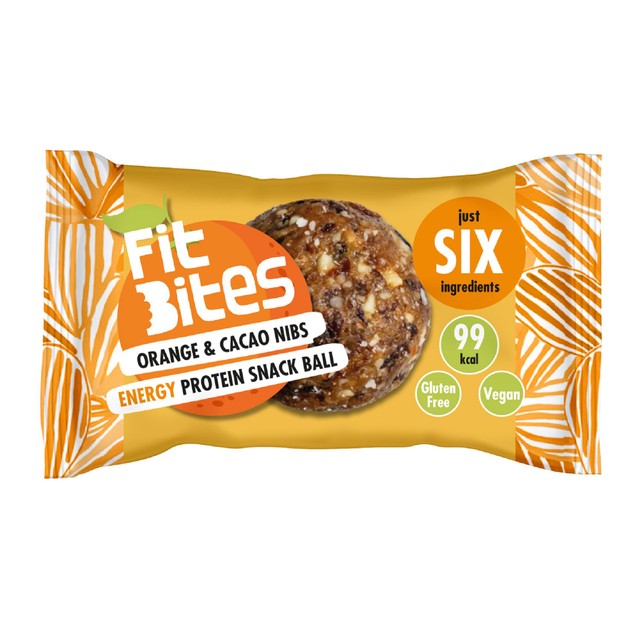 FitBites Orange Cacao Energy Snack Ball 30g - British product