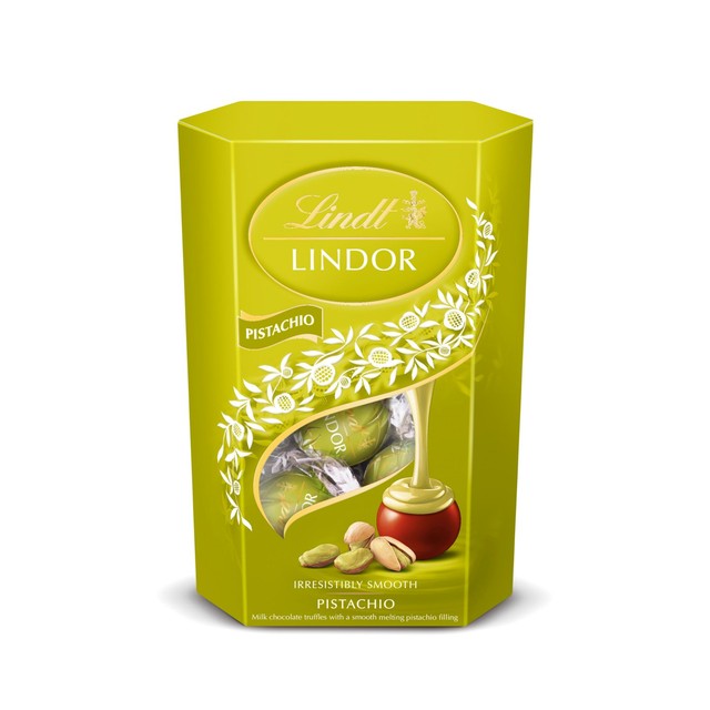 Lindt Lindor Pistachio Chocolate Truffles 200g box, UK version
