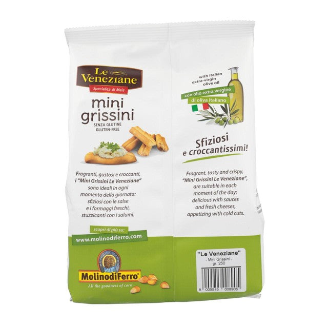 Le Veneziane gluten free grissini breadsticks 250g, UK version