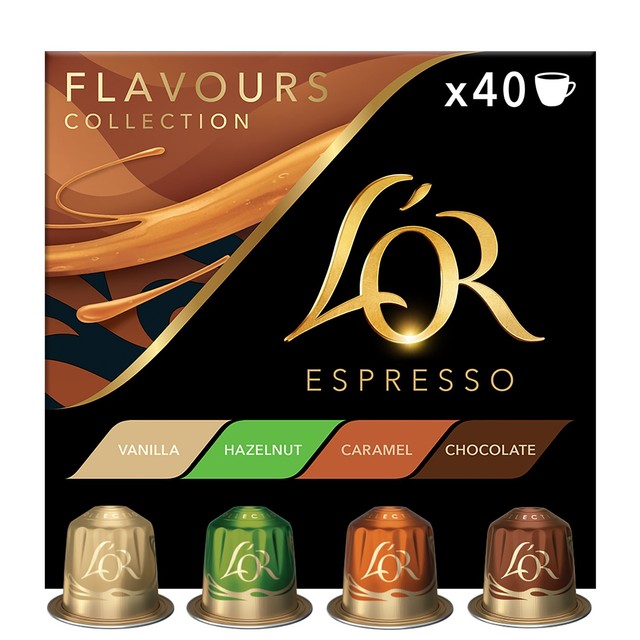 L'OR Flavours Collection coffee capsules 40's, UK version