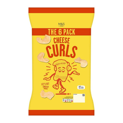 M&S Cheese Curls Cheese Flavoured Snacks Multipack 6 x 16g