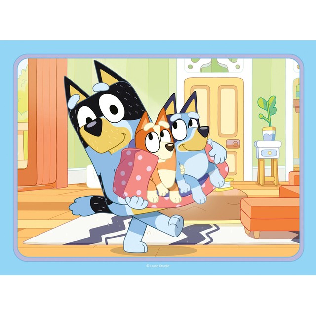 Ravensburger Bluey 4-in-a-Box jigsaw puzzles, imported from the UK