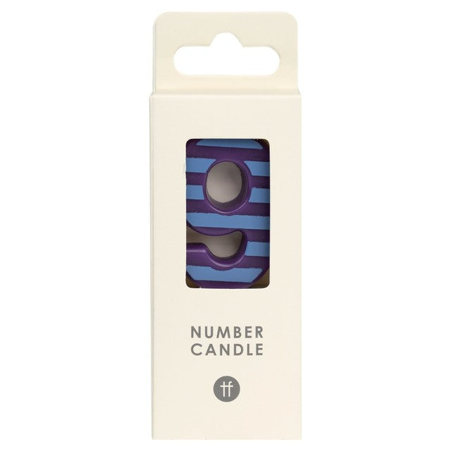 Talking Tables number 9 candle 13cm, imported from the UK