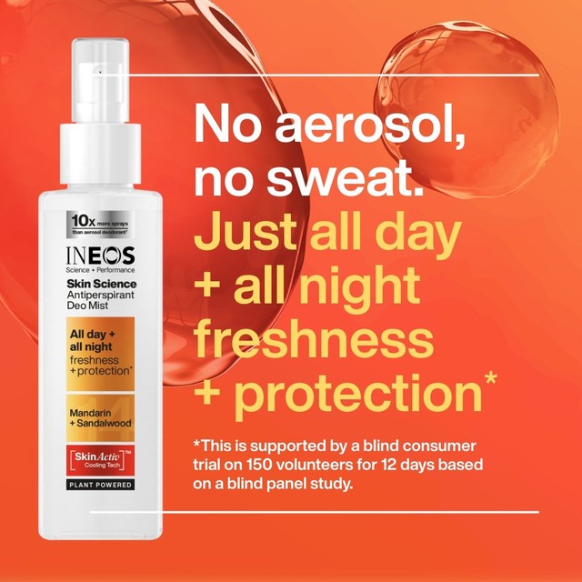 INEOS Mandarin Sandalwood Antiperspirant Mist 200ml, UK version