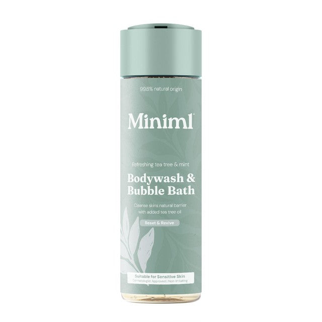 Miniml tea tree and mint body wash and bubble bath (British brand)
