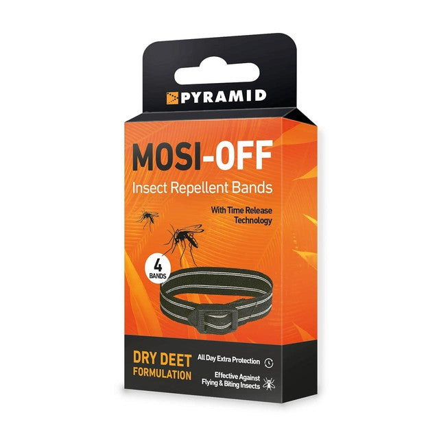Pyramid Protect Mosi-Off mosquito repellent bands 4 pack, imported from the UK