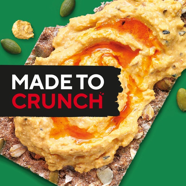 Ryvita Crispbread Pumpkin Seed & Oat 200g, imported from the UK