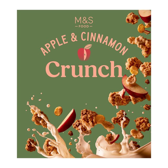 M&S Apple & Cinnamon Crunch granola 500g, imported from the UK