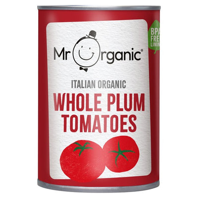 M&S Mr Organic Italian Whole Peeled Plum Tomatoes Tinned Tomatoes 400g- Buy online at McGrocer